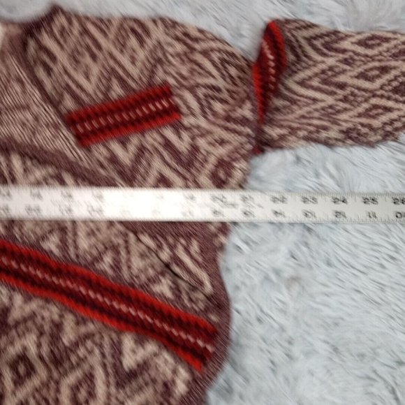 Ruby Moon Womens Cardigan Sweater Aztec Large Wool Multicolor Wrap Open Front - Picture 8 of 12